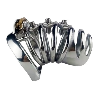 Split-Front Open Spiked Chastity Cage, F3103