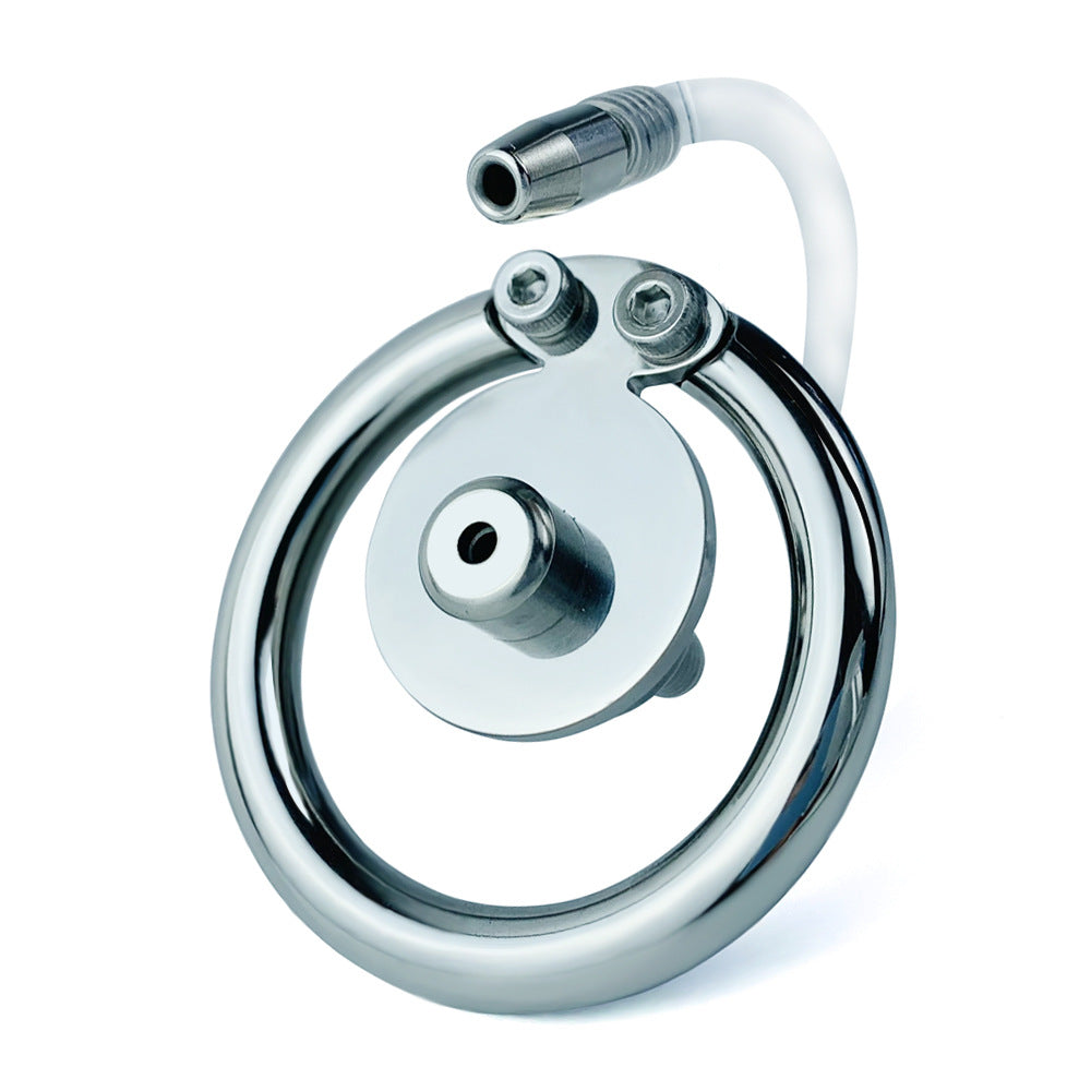 Flat Disc Chastity Cage With Inverted Steel Ball Catheter, F3160