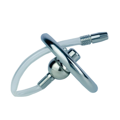 Negative Ball Flat Chastity Cage with Catheter, F3109