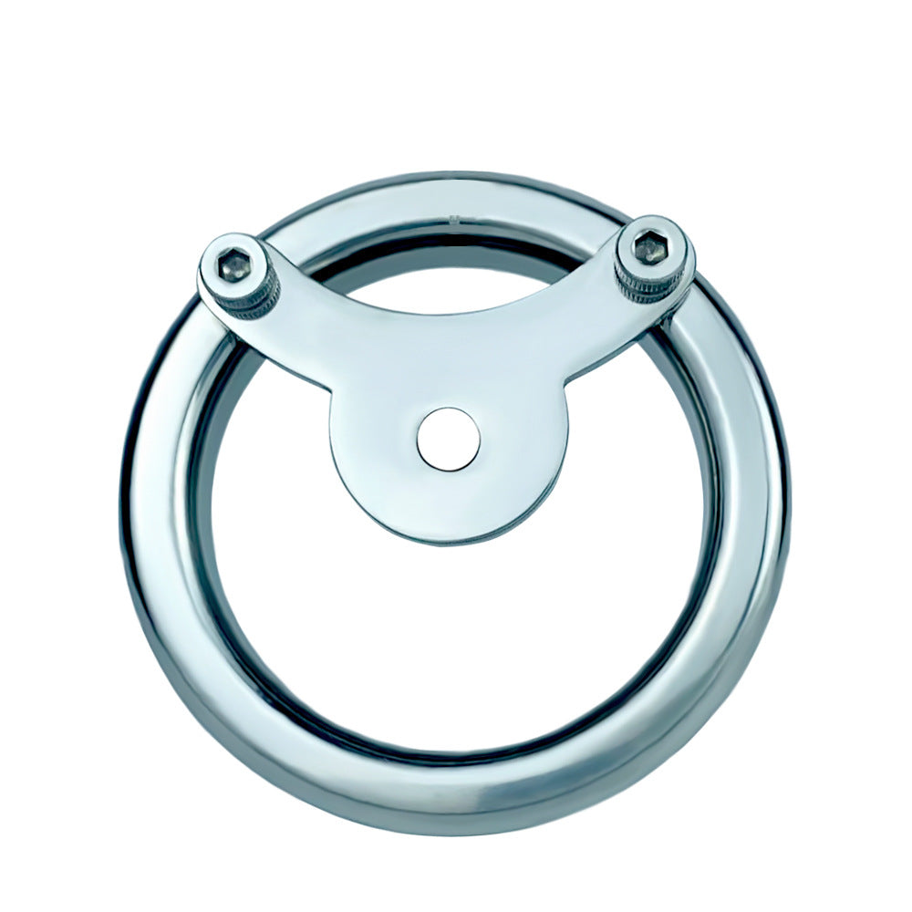 Inverted Negative Ball Flat Chastity Cage with Catheter, F3163