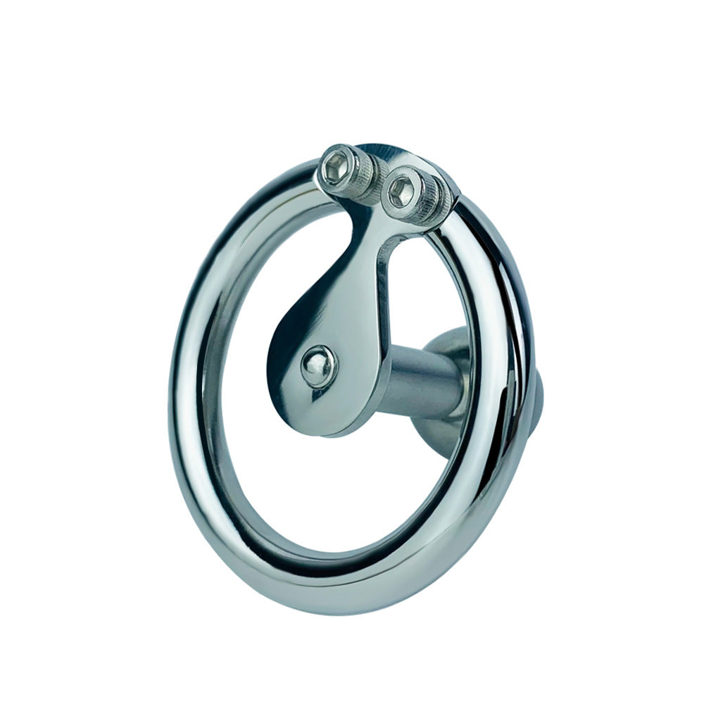 Negative Long Bar Ball Inverted Steel Flat Chastity Cage, F3159