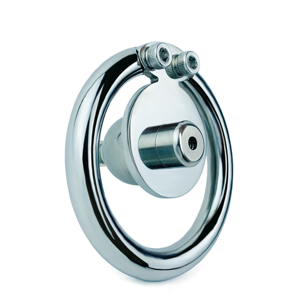 Flat Disc Chastity Cage With Inverted Steel Ball Catheter, F3160