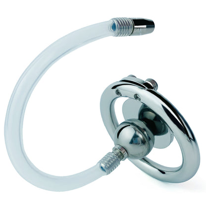 Flat Disc Chastity Cage With Inverted Steel Ball Catheter, F3160