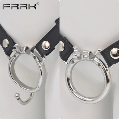 Base Rings for FRRK Chastity Cage (With Ears & Hook) That Fit Internal Side Slide Lock System Only, K03