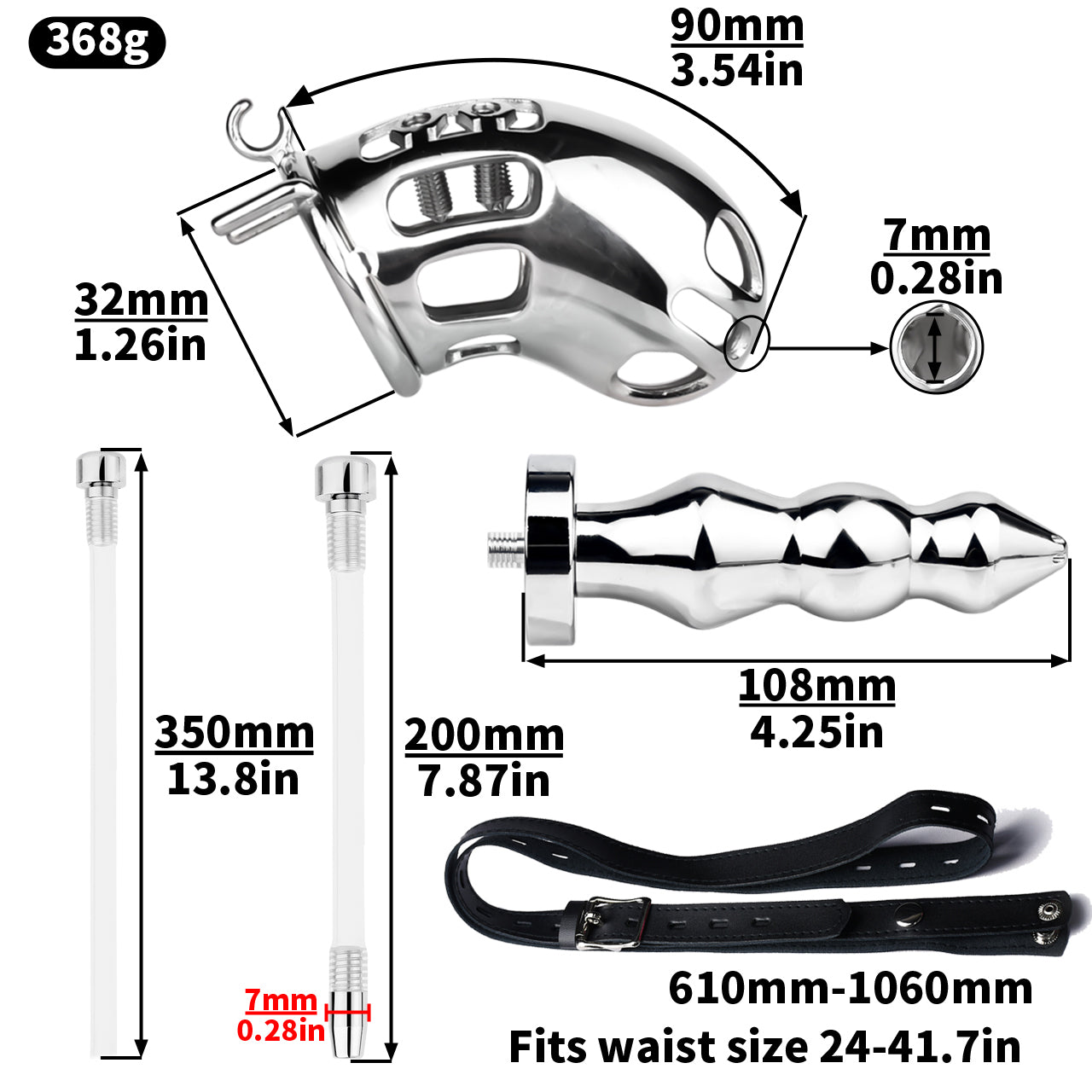 Spiked Chastity Cage With Enema Butt Plug | F3100K - FRRK