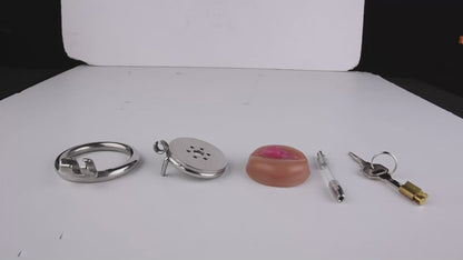 Flat Pussy Chastity Cage with Catheter | F3176P