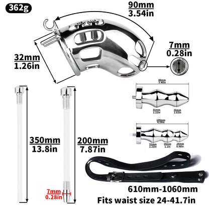 Spiked Chastity Cage With Enema Butt Plug | F3100K - FRRK