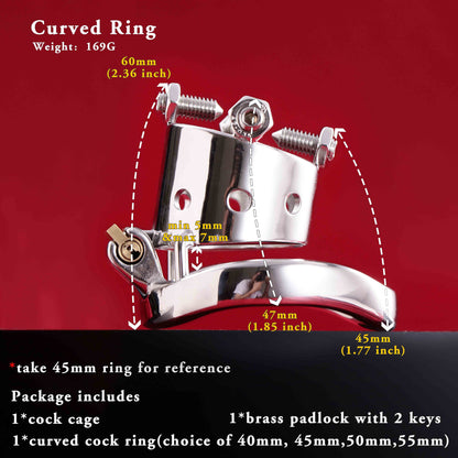 Open Head Male Chastity Cage with Removable Spikes, F3029